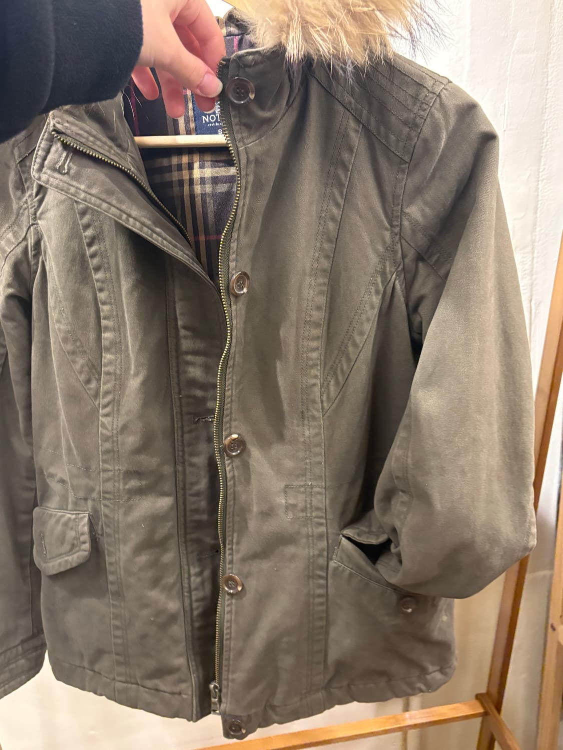 카키 퍼자켓 겨울자켓 퍼후드자켓 코디세트 상품이미지5