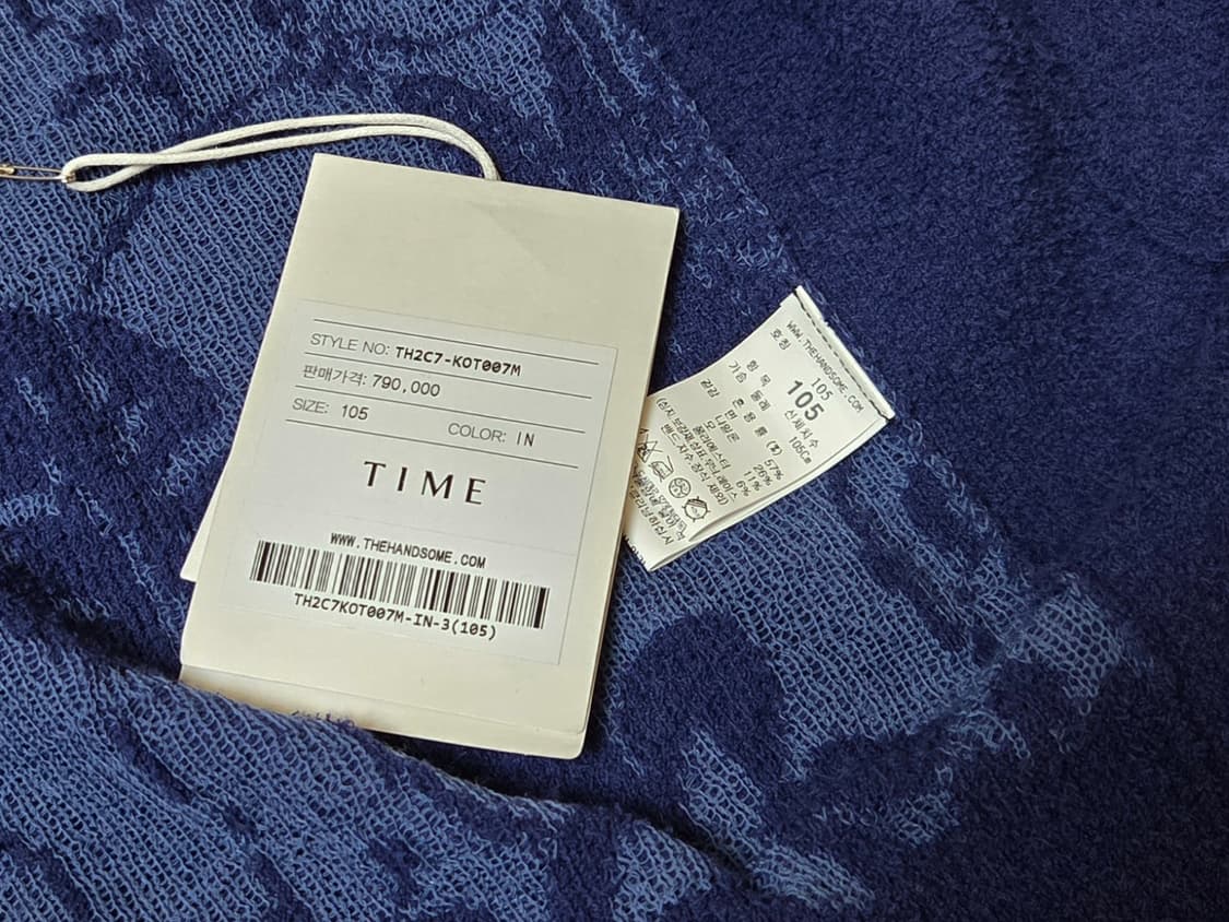 [정품] 타임옴므 플라워 디테일 테리 잉크 남성 후드 가디건 105  상품이미지6