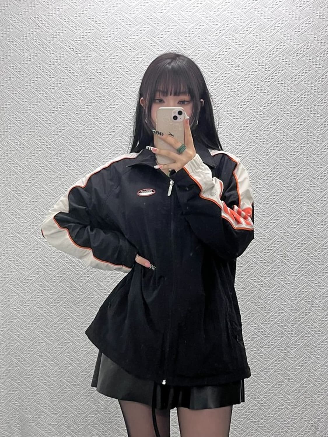 널디 올드스쿨 키치 사이드로고 오렌지 바람막이 자켓 L C10504 상품이미지1