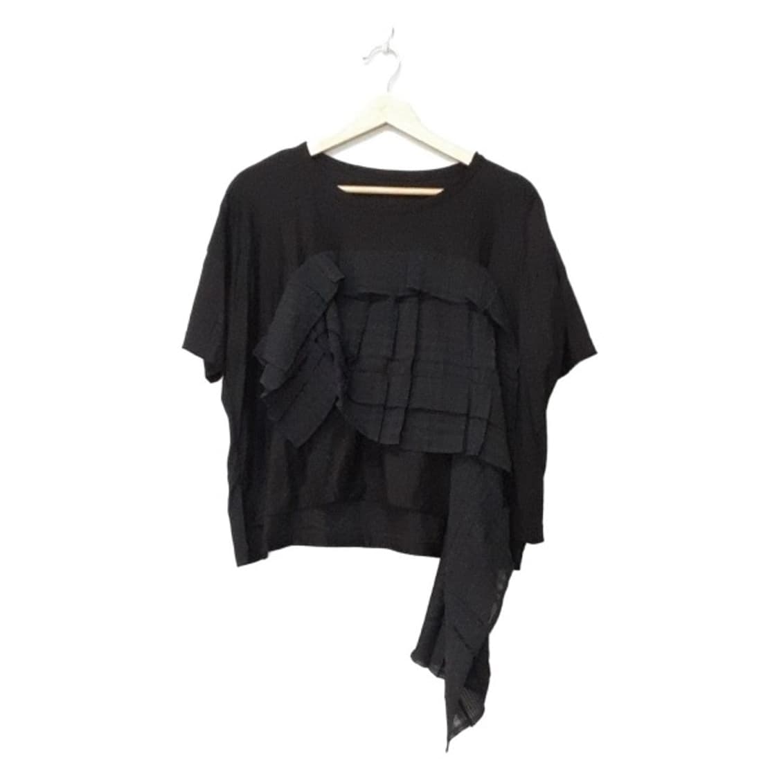 요지 야마모토 와이즈 레이디스 컷소우 프릴 티셔츠 상품이미지1