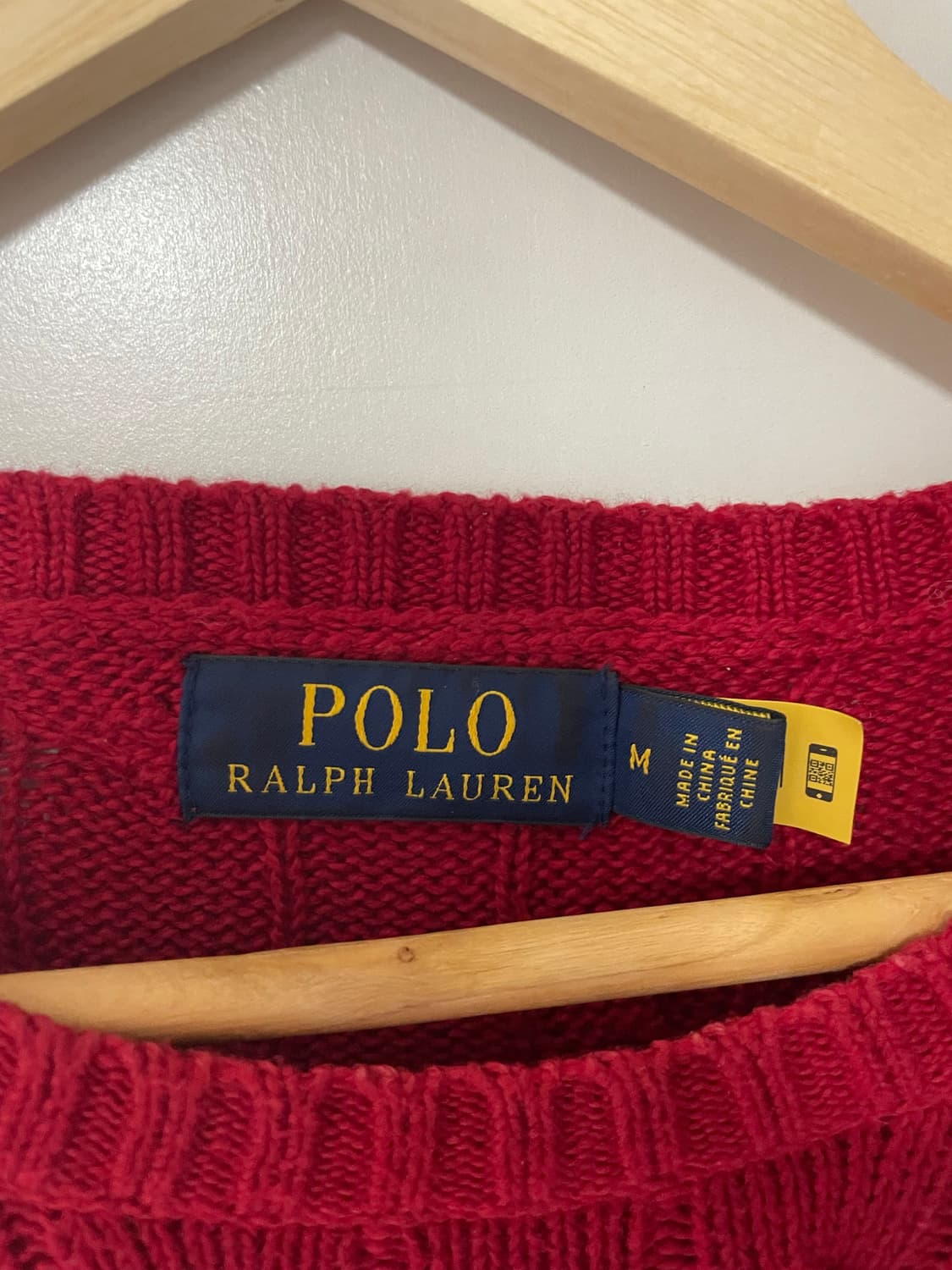 폴로 랄프로렌 케이블 니트M(QR정품) 상품이미지3