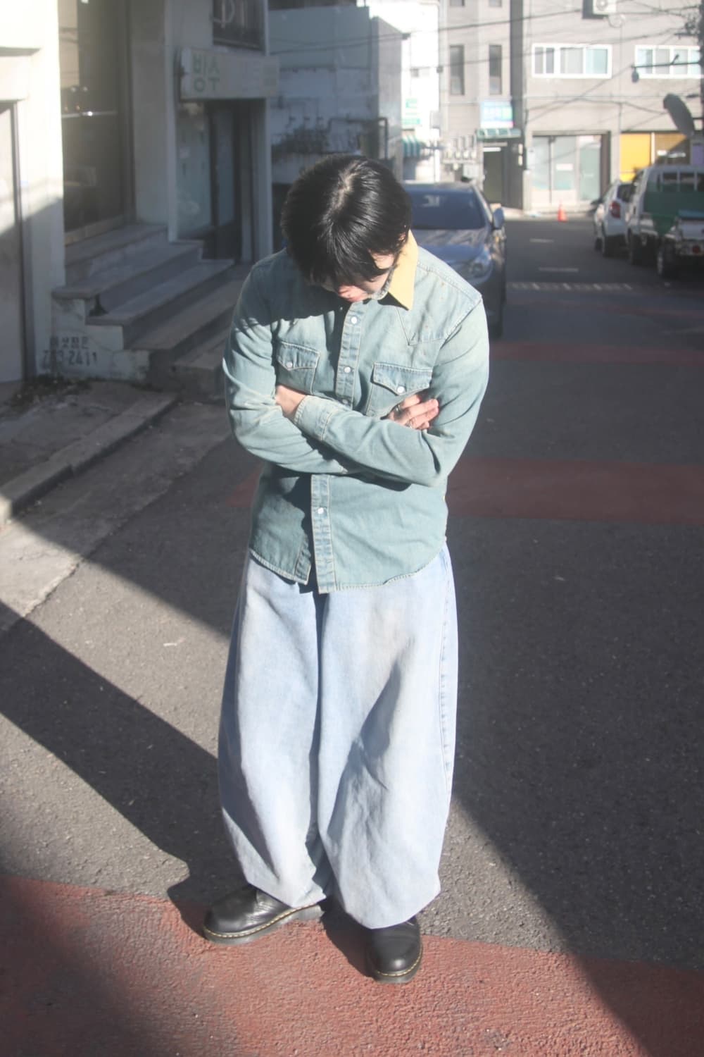 더블알엘 RRL 녹워싱 웨스턴 데님 셔츠 상품이미지1