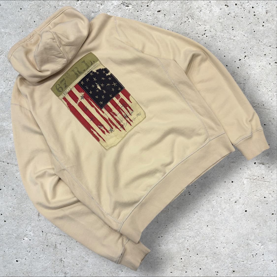 [M] 00s 폴로 진스 컴퍼니 성조기 베이지 후드집업 D643 상품이미지2