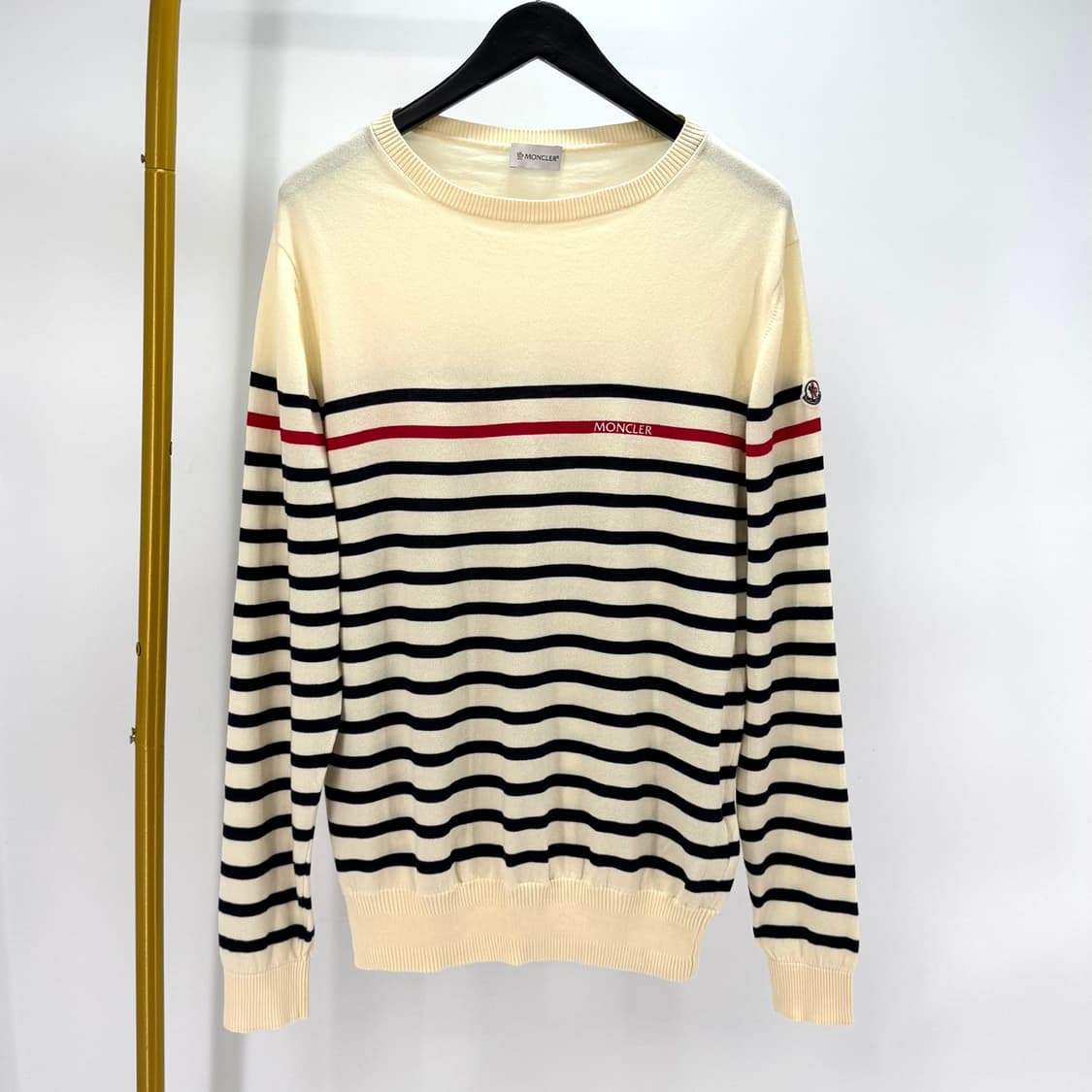 [XL사이즈] 몽클레어 스트라이프 니트 아이보리 상품이미지4