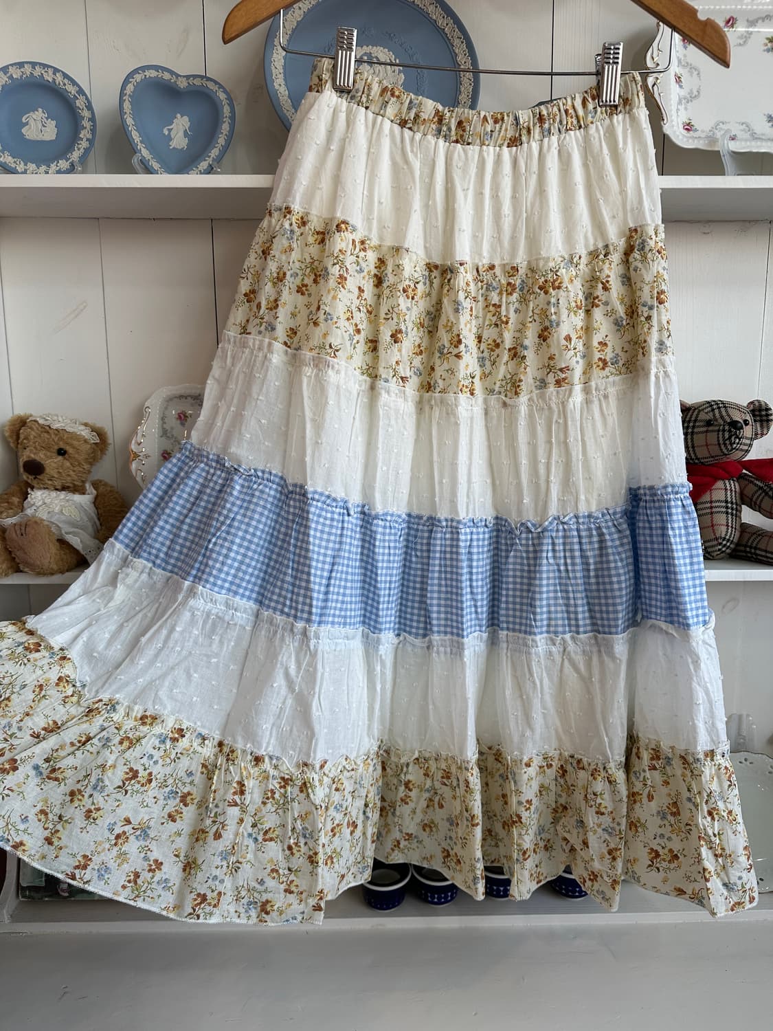 패치워크 롱 스커트 상품이미지4