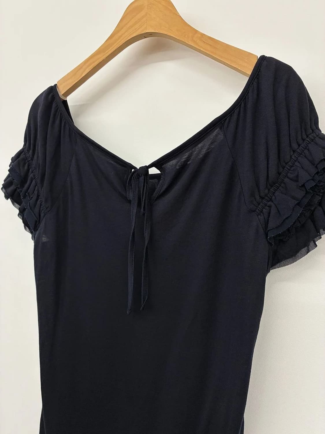 버버리 00's 블루라벨 레이스 러플 반팔 티셔츠 PN9765 상품이미지6