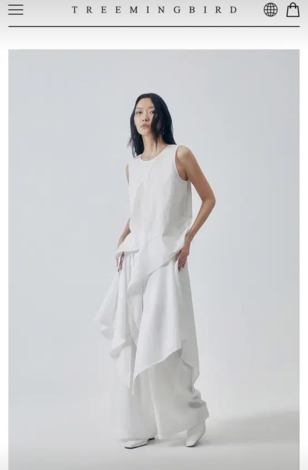 트리밍버드 asymmetric draped sleeveless top 상품이미지4