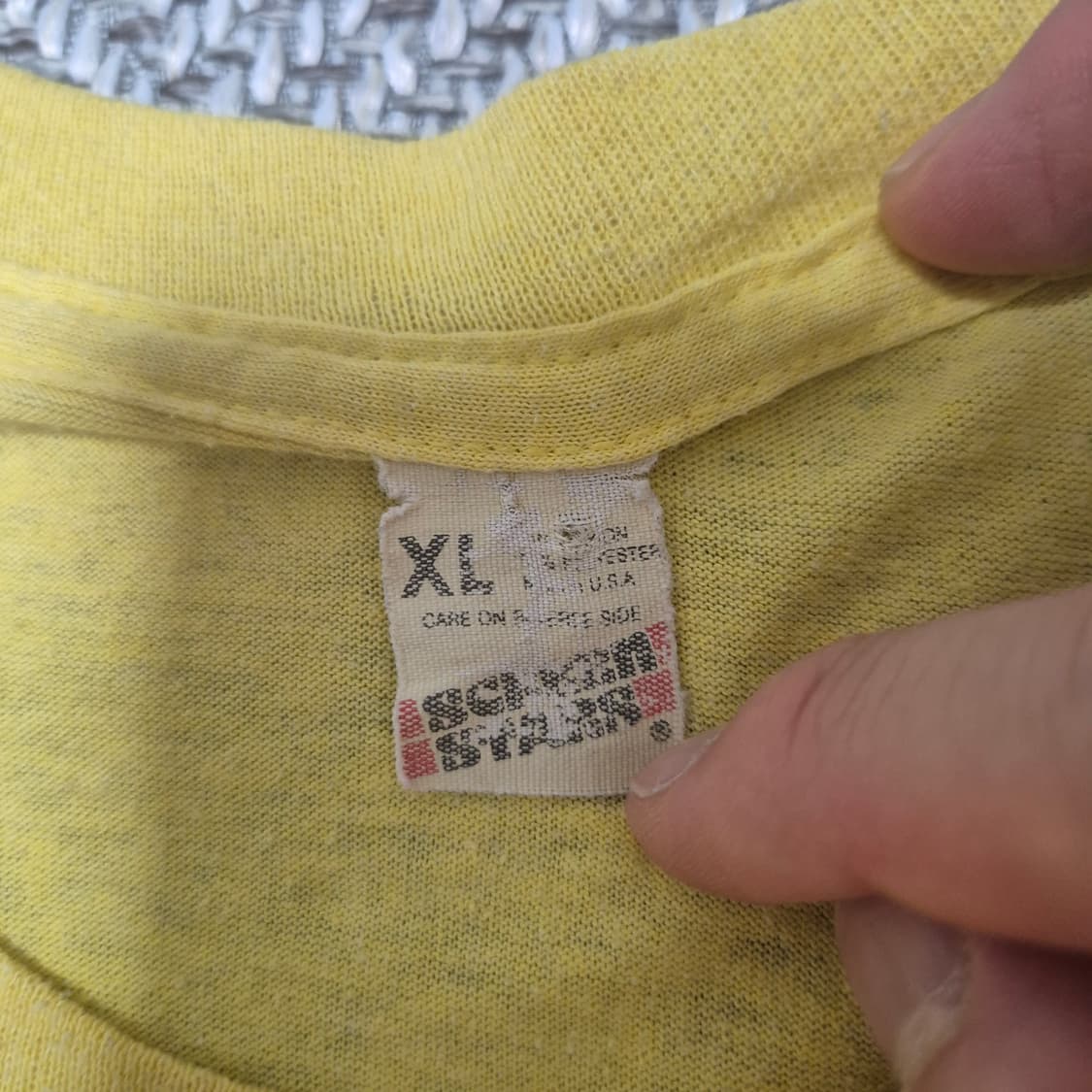 80s "NO PROBLEM" 카툰 프린팅 싱글스티치 티셔츠 (XL) 상품이미지6