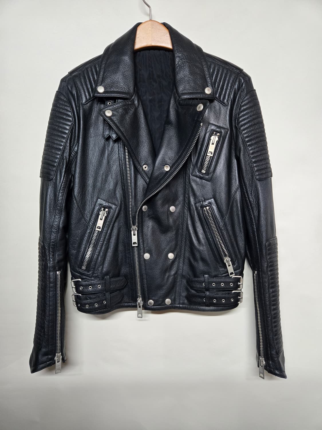 블랙 크롭  양가죽 라이더 자켓100 상품이미지1