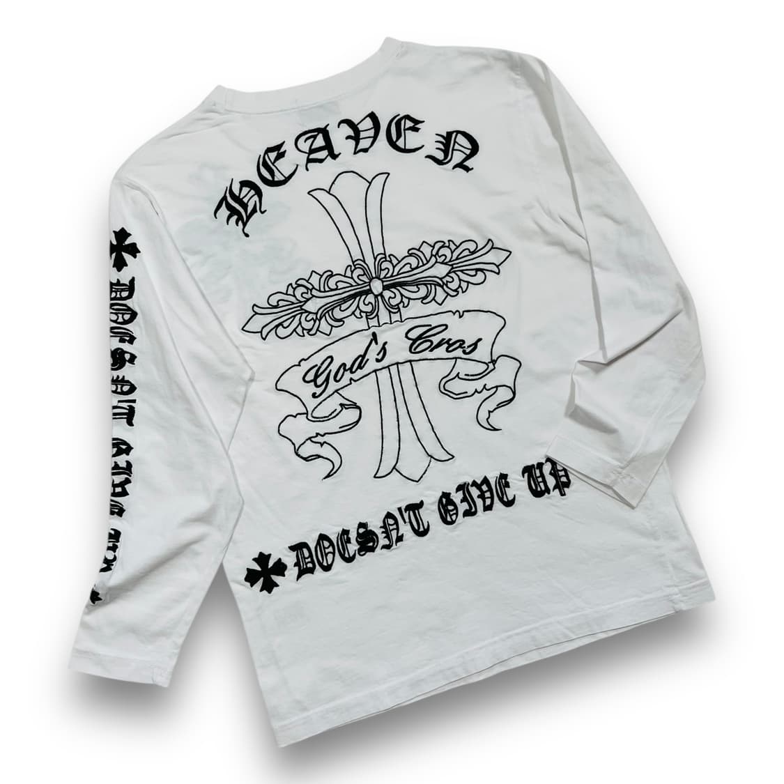 HR cross lettering White long sleeve 상품이미지1