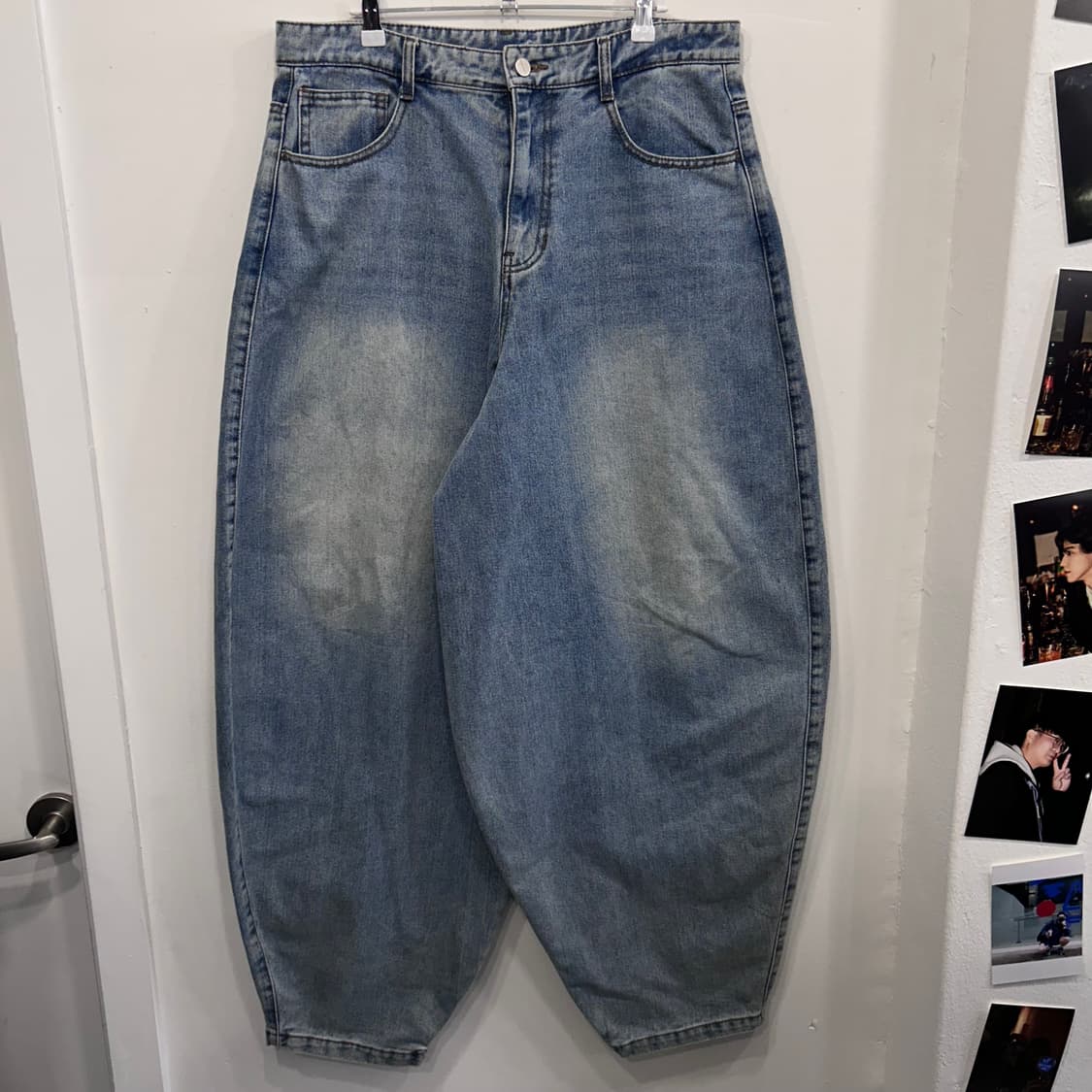 낫포너드 연청 샌드워싱 벌룬 배기 데님팬츠 상품이미지2