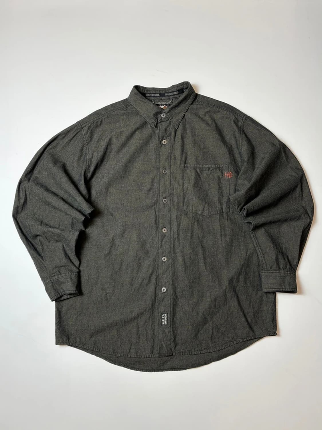 할리데이비슨 피그먼트 프린팅 데님 셔츠 PN8290 상품이미지4