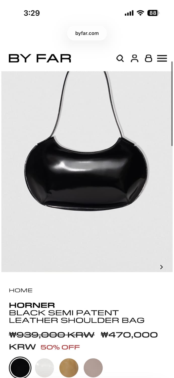 바이파 HORNER 레더 숄더백 블랙 상품이미지1