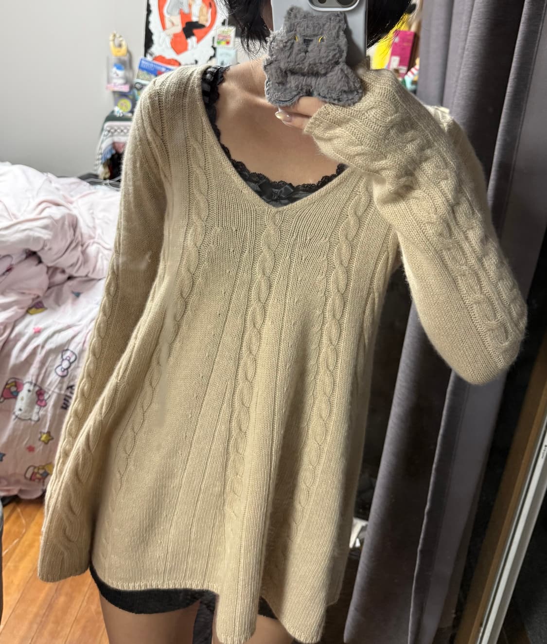 [M]빈티지 캐시미어 베이지 니트 상품이미지1