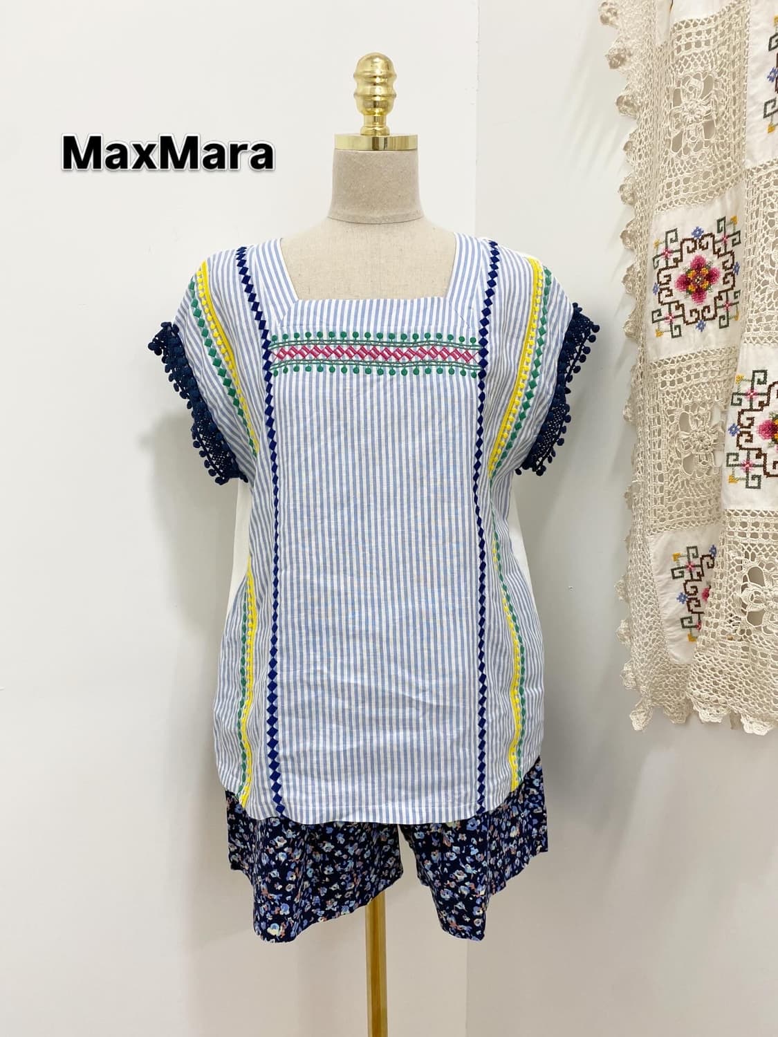 weekend MaxMara 에스닉 자수 린넨 민소매 상품이미지1