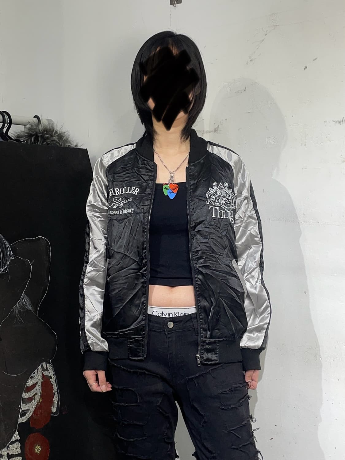 Jpn 일본 빈티지 Japan 해골 자수 스카잔 오버핏 스카쟌 M 상품이미지3