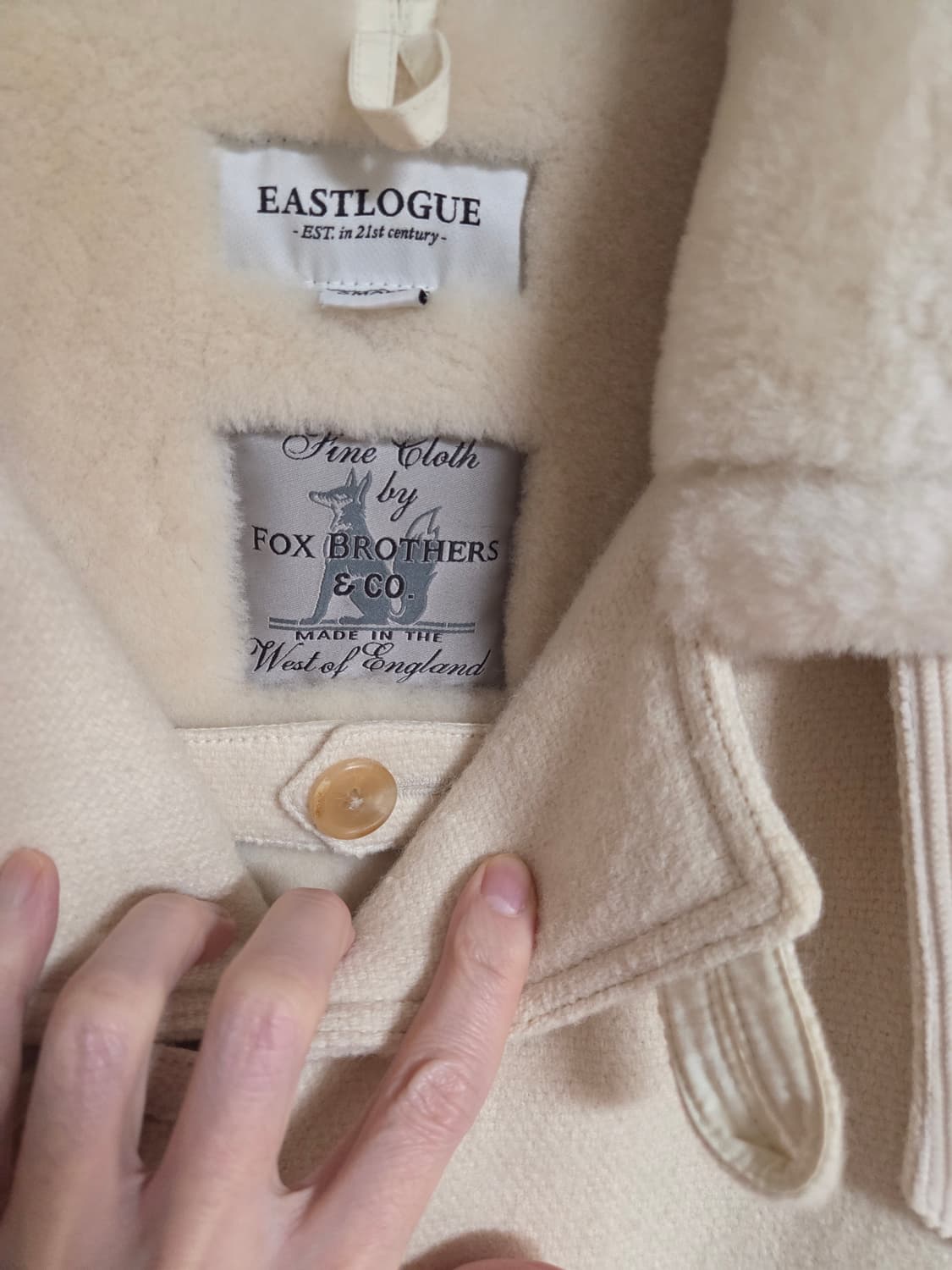 이스트로그 퍼 카라 코트 아이보리 상품이미지2