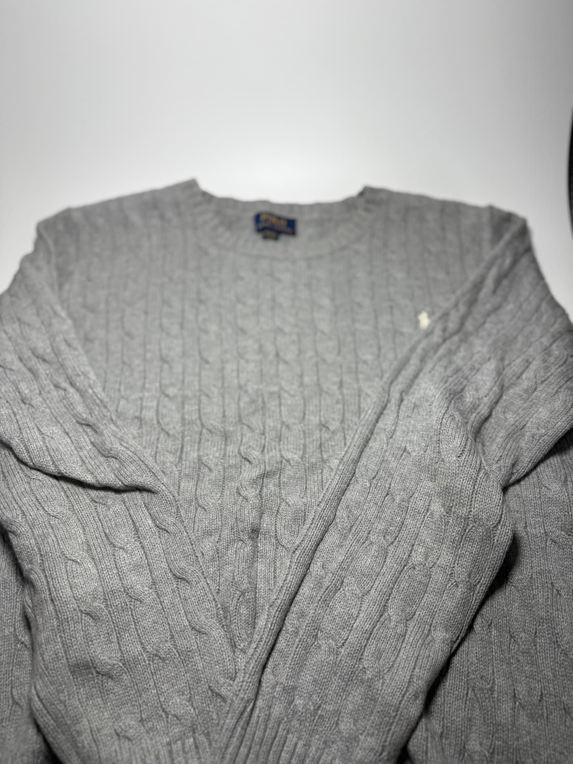 폴로 랄프로렌 케이블 니트 스웨터 회색 상품이미지6