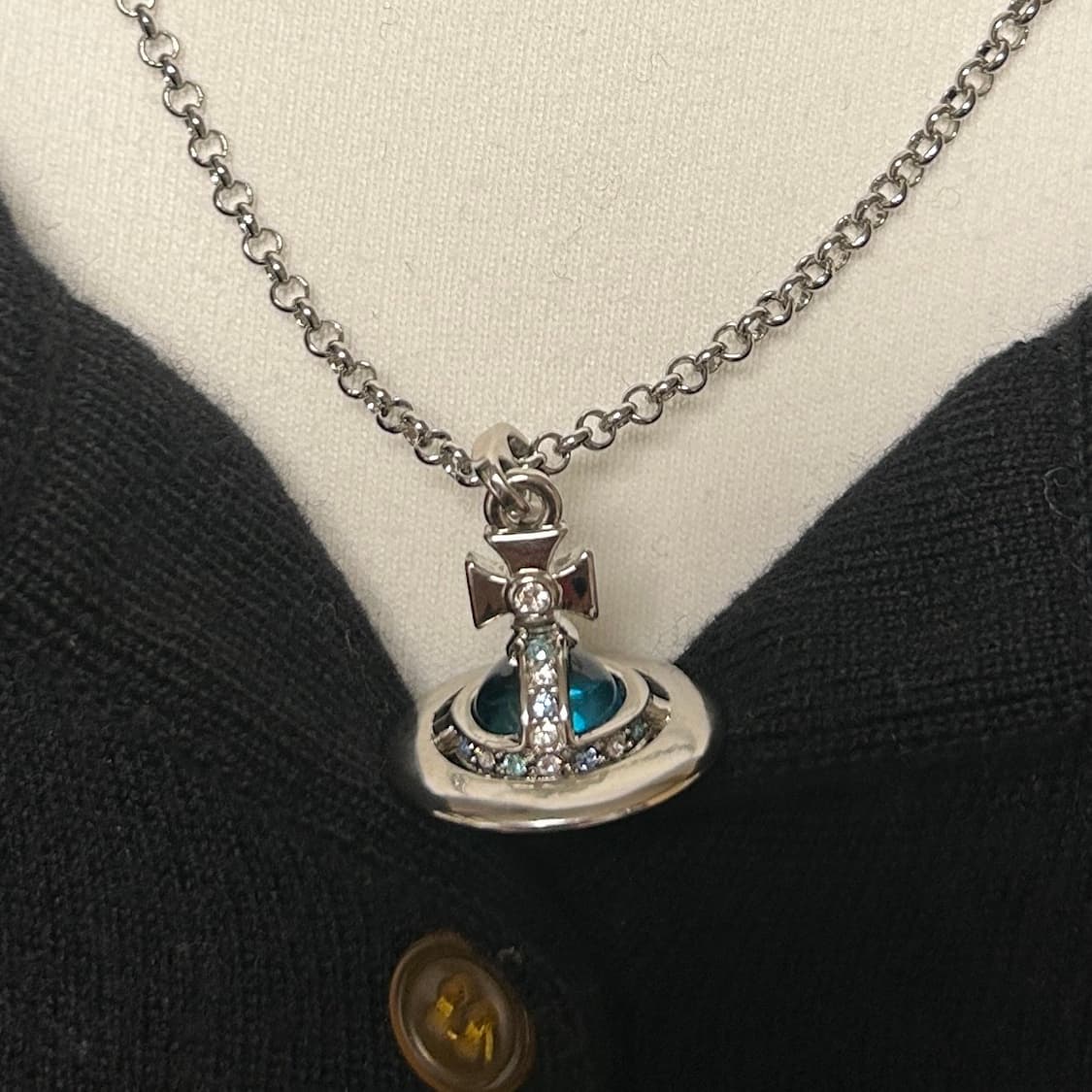 [비비안웨스트우드] Orb Necklace Blue Stone (Full 상품이미지5