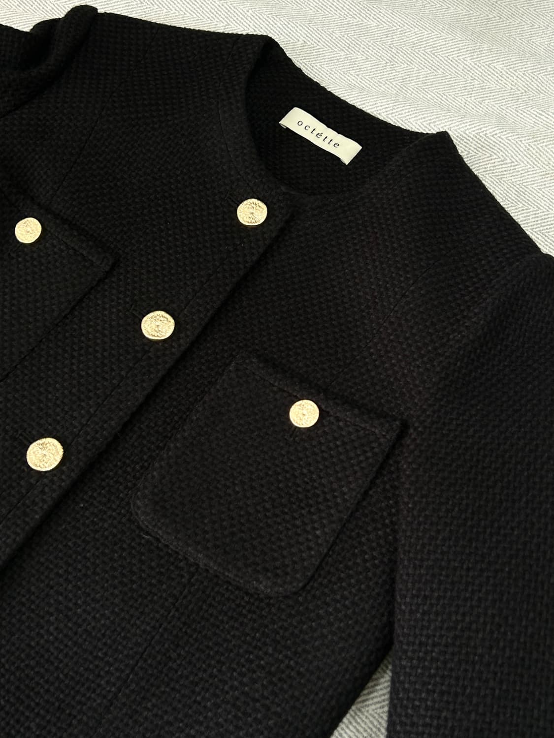 오떼뜨 octettee 블랙 크롭 트위드 자켓 S 상품이미지10