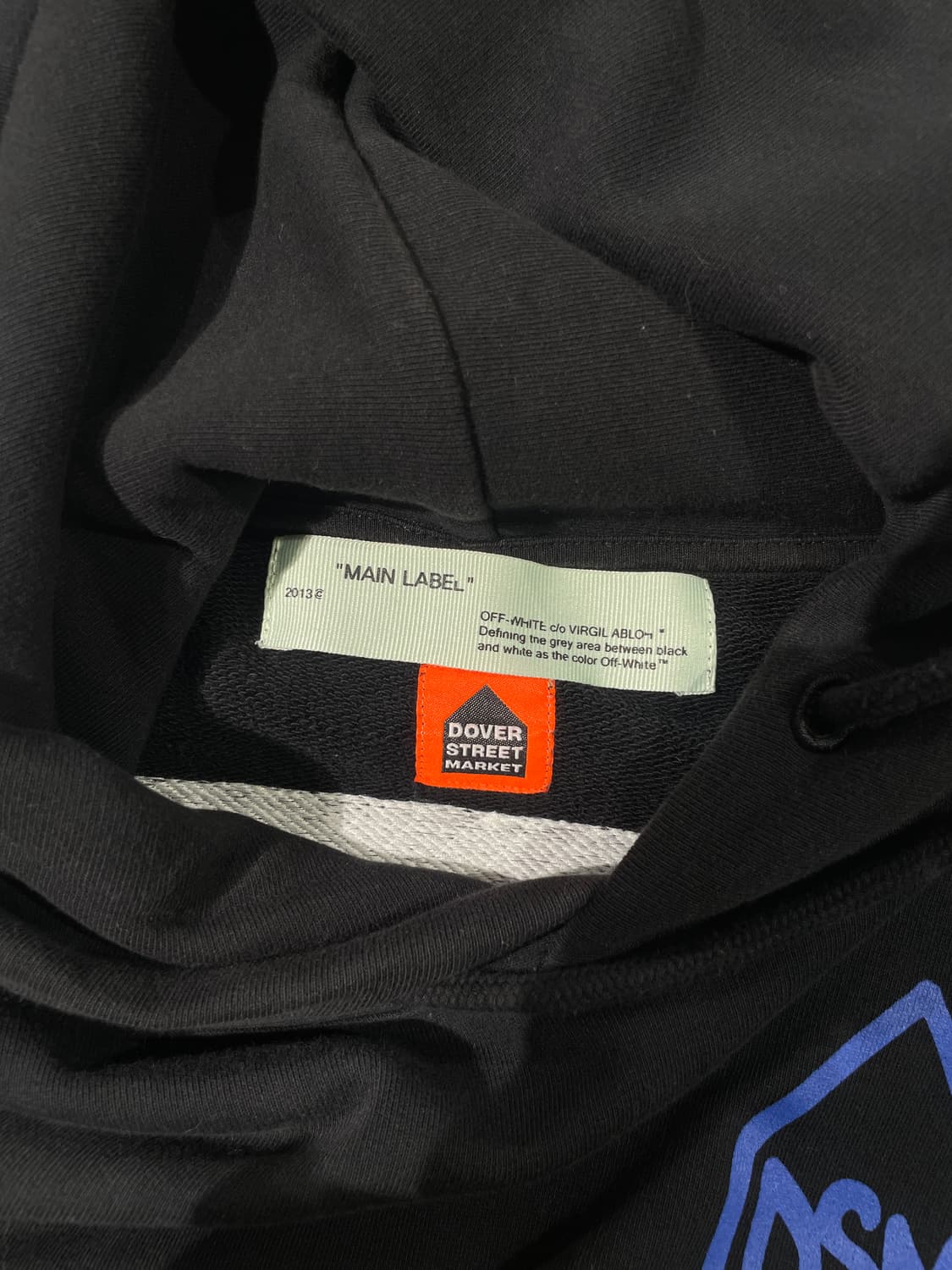 오프화이트 x 도버 스트릿 마켓 블랙 그라데이션 로고 자수 후디 상품이미지7