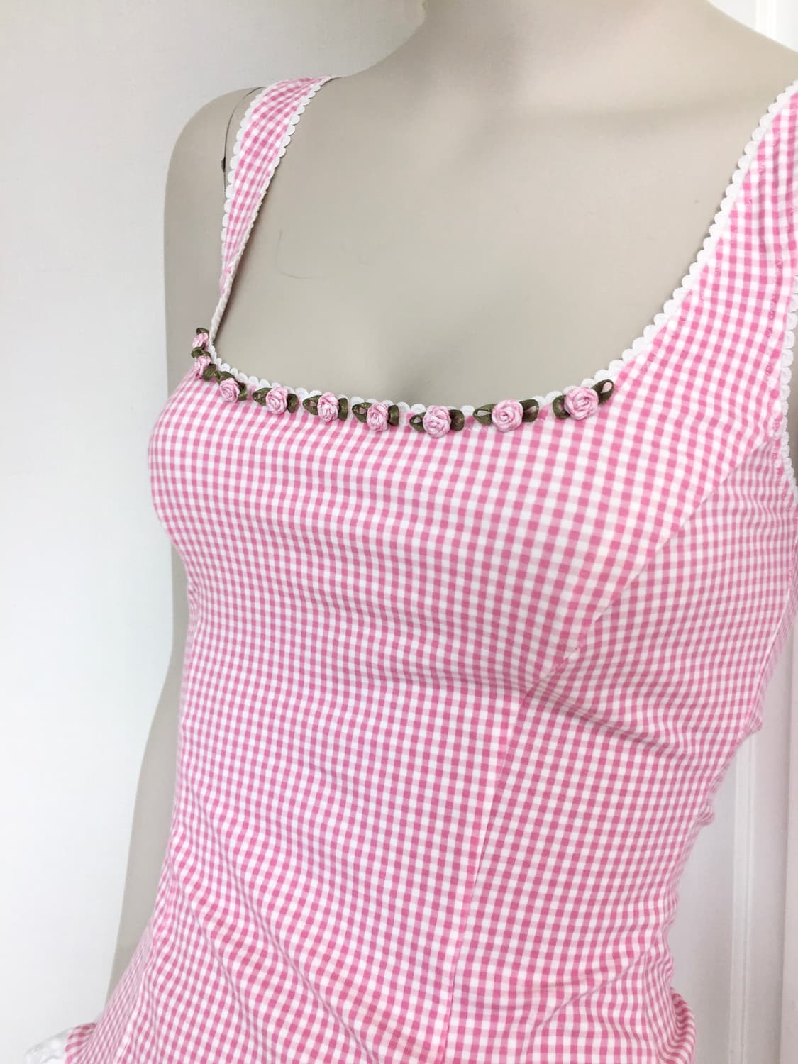 Coquette baby Corsage Check Top 상품이미지2