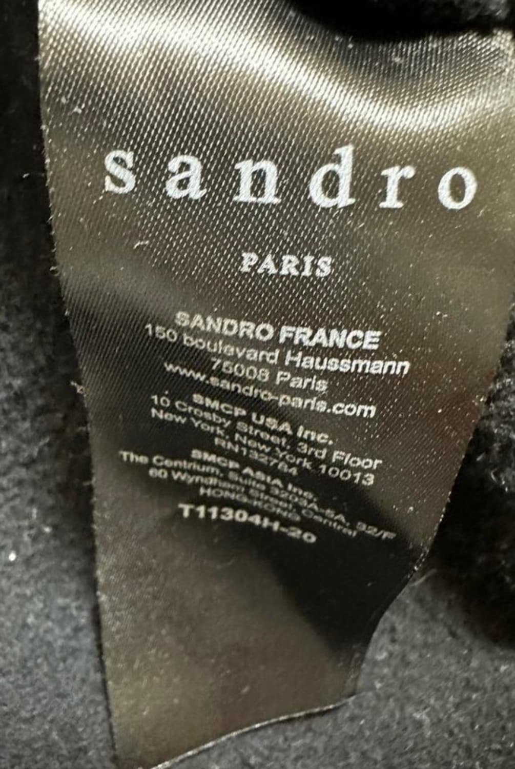 산드로 블랙 벨벳 포인트 기모후드티 상품이미지7