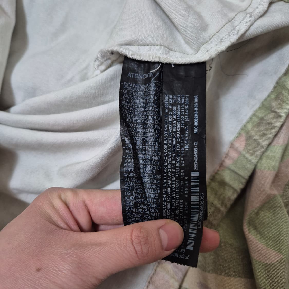 자라 카모플라쥬 밀리터리 코튼 풀오버 후드티 XL(105) 상품이미지6