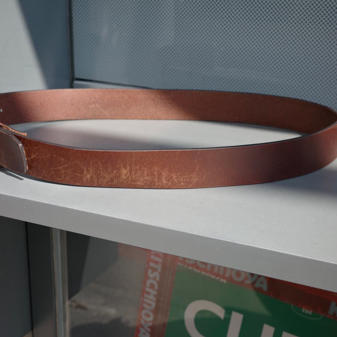 빈티지 홀스앤슈 웨스턴 빅 버클 레더 벨트 상품이미지3