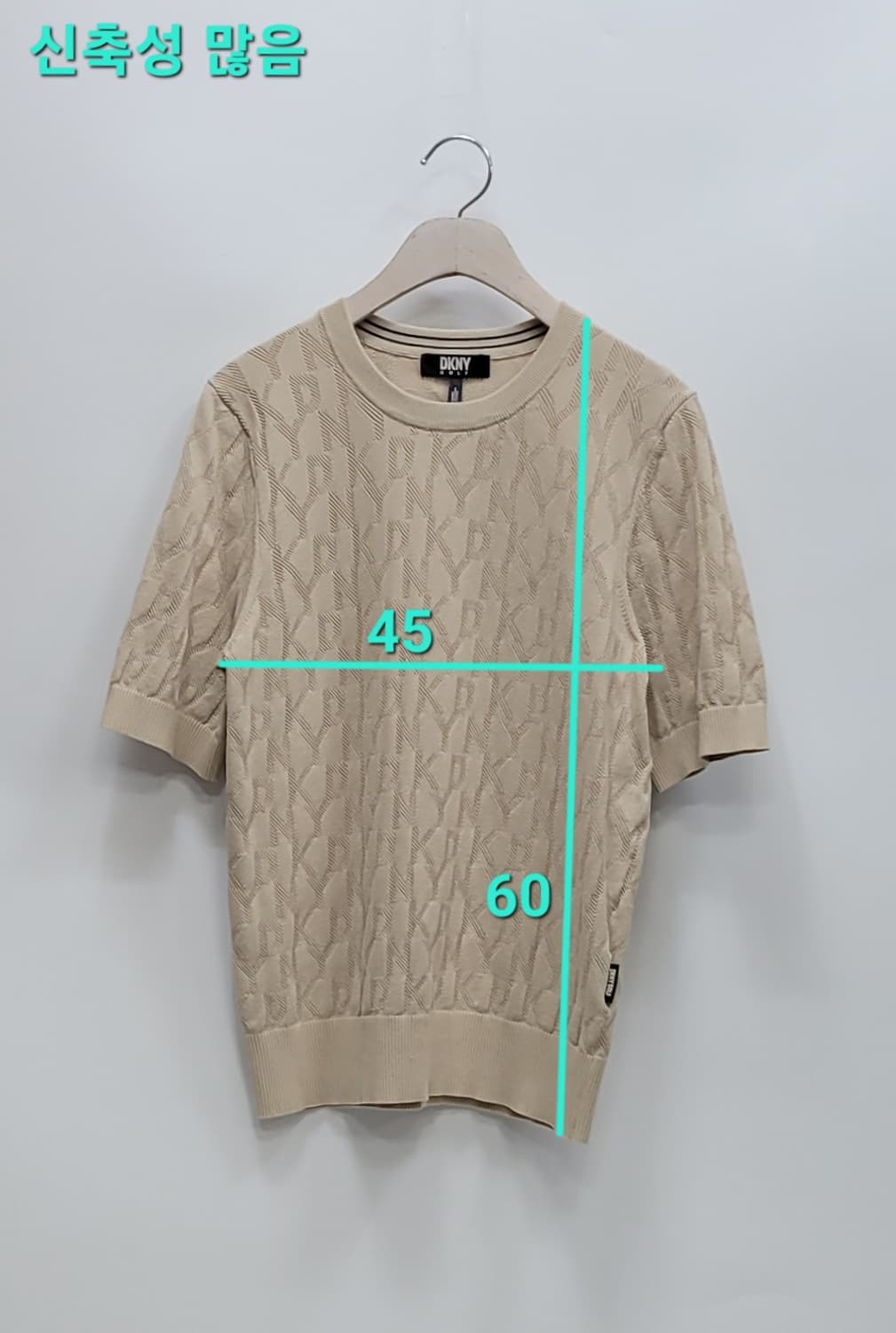 DKNY 23SS 한섬 DKNY 레이온 혼방 반팔 니트 / 여 M 베이지 상품이미지8