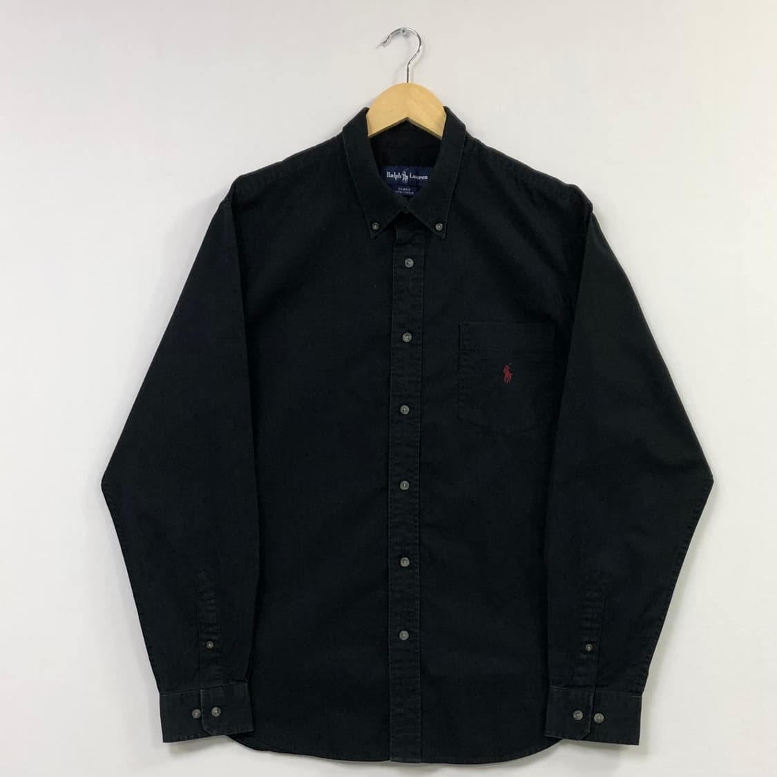 105 폴로 블랙 솔리드 코튼 셔츠 상품이미지2