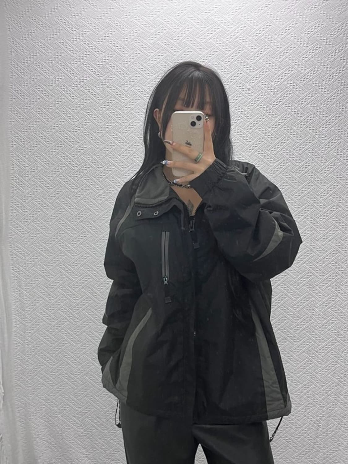 챕스 올드스쿨 레트로 오버핏 기모 바람막이 자켓 L C07699 상품이미지1