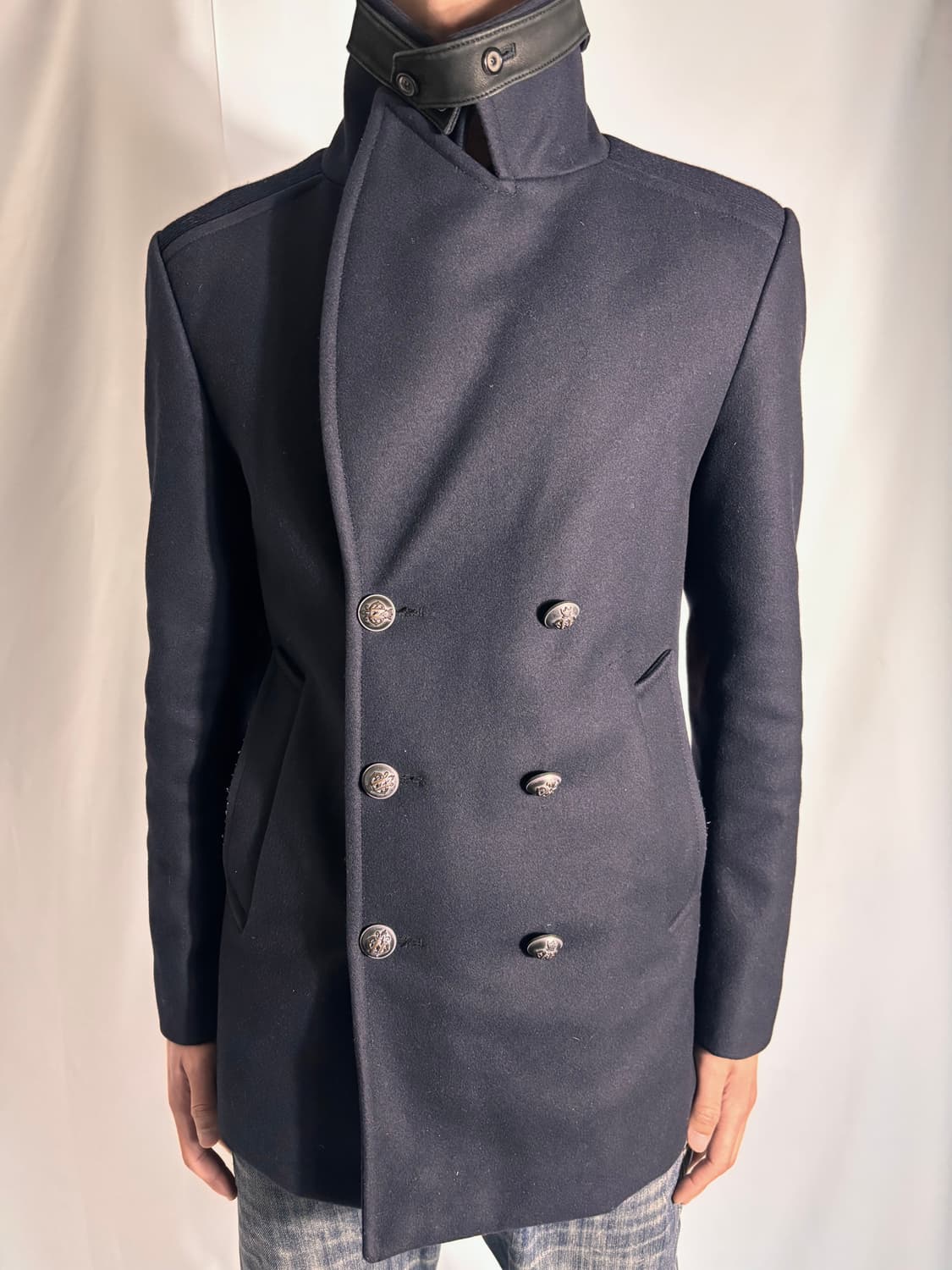 Solid Homme High-Neck Double Coat 상품이미지1