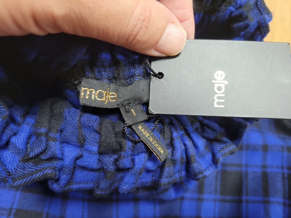 마쥬(maje) RIVINE 체크벨티드원피스 44 새상품 상품이미지9