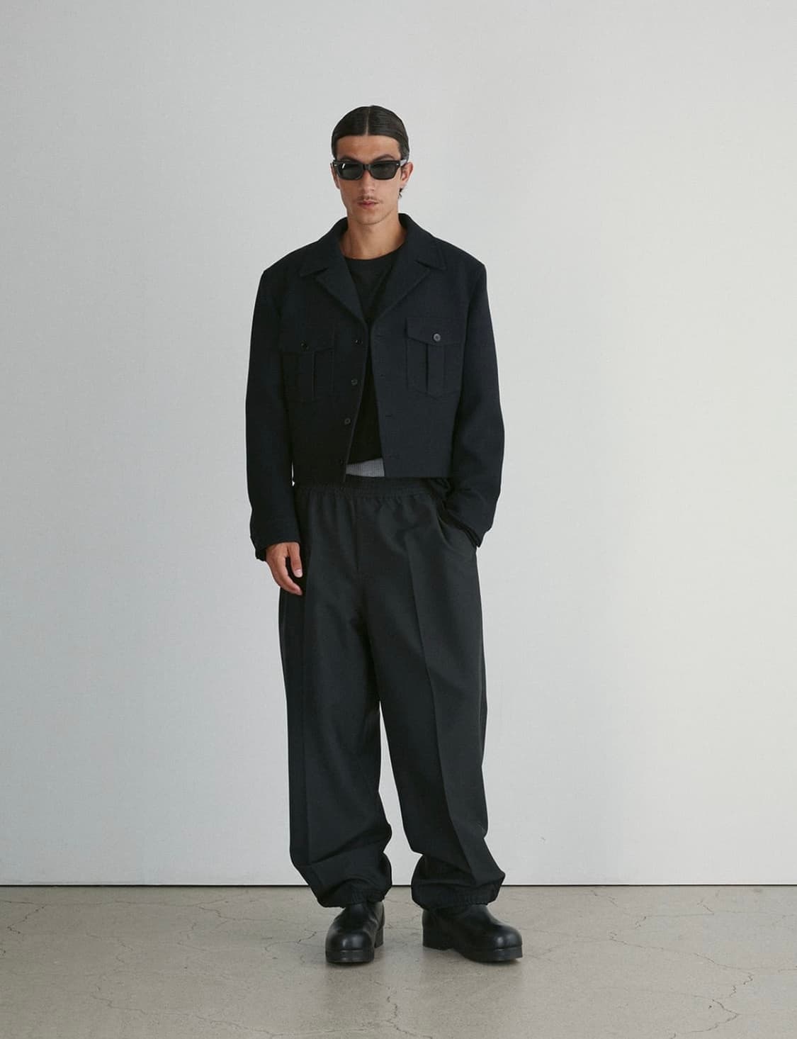 렉토 카일 밀리터리 울 블렌드 자켓 블랙 상품이미지2