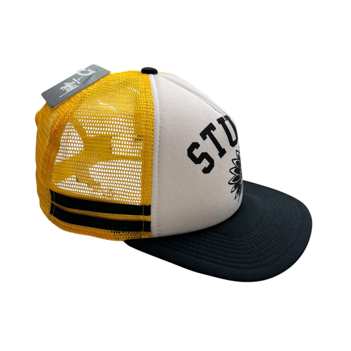 스투시 엘로우 매쉬 화이트배색 블랙 스냅백 상품이미지6