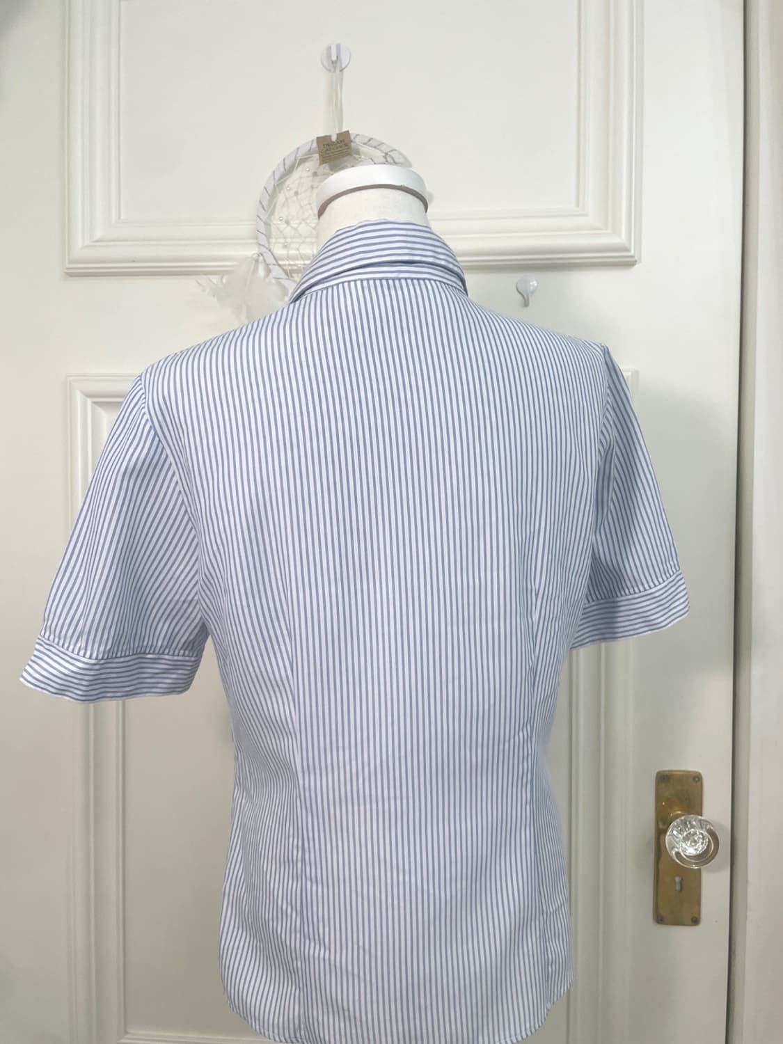 blue white stripe summer half shirt 상품이미지4