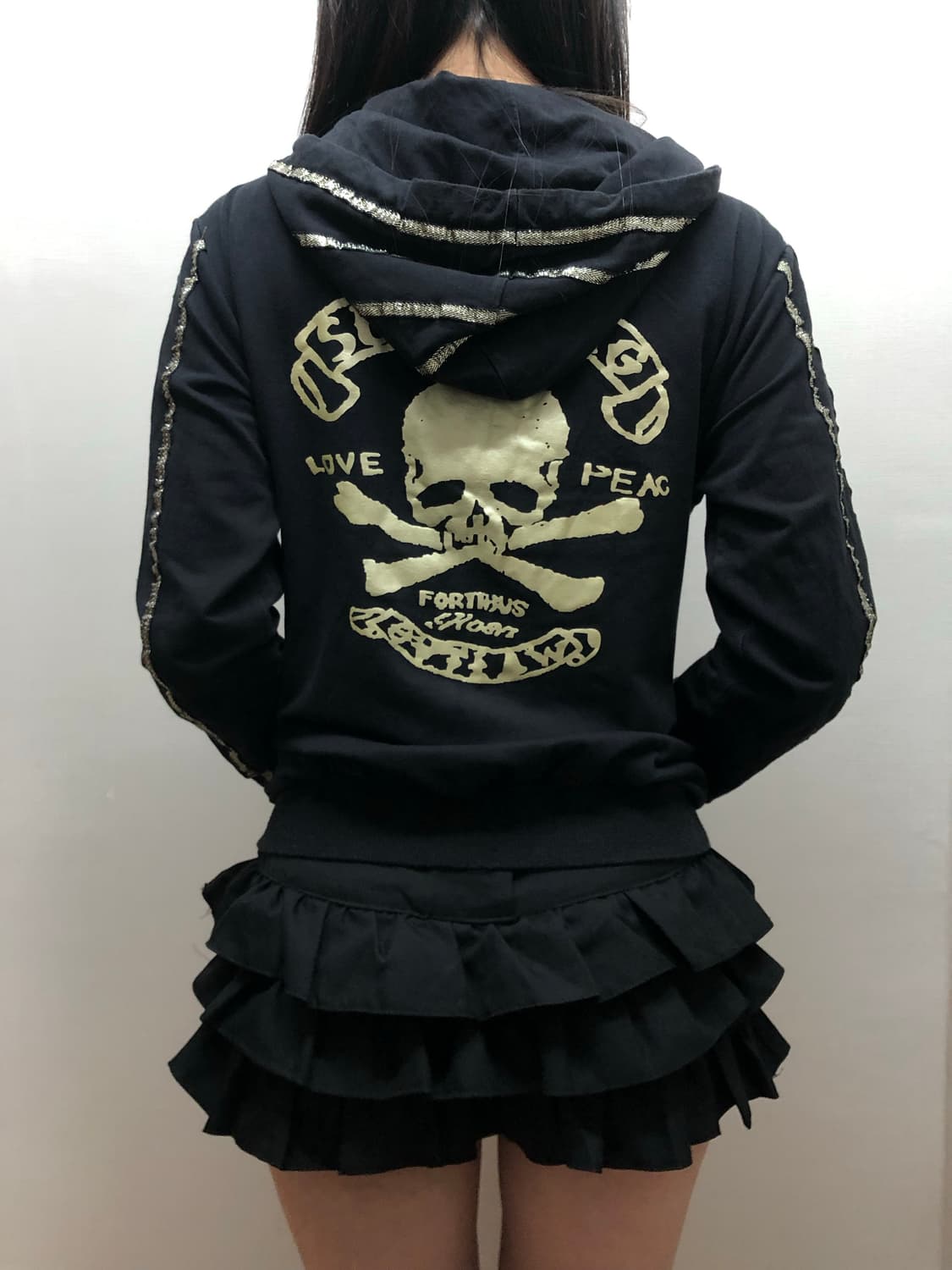 빈티지 블랙 펑크 스컬 후드집업 상품이미지8