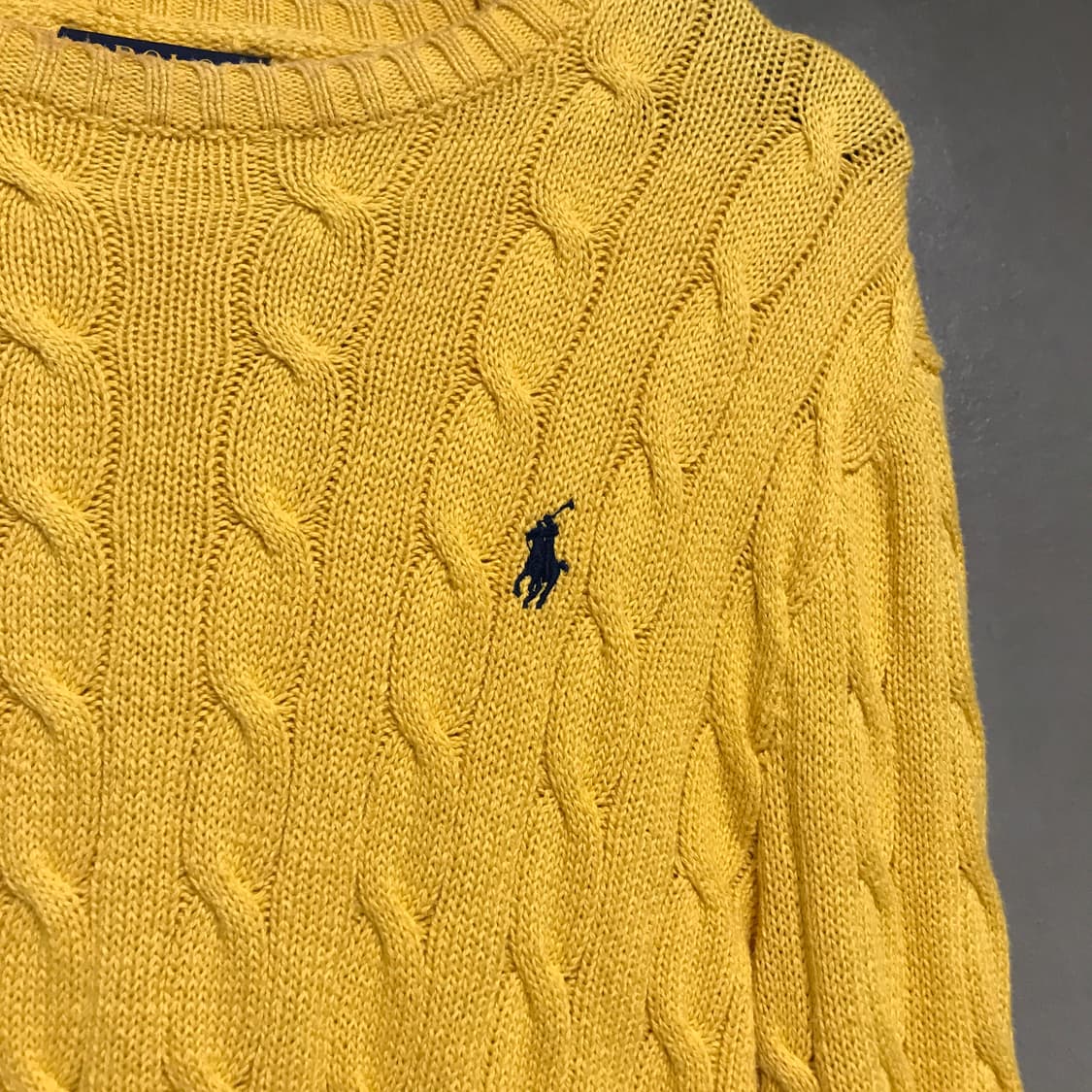 폴로 랄프로렌 케이블 니트 옐로 XS 상품이미지4