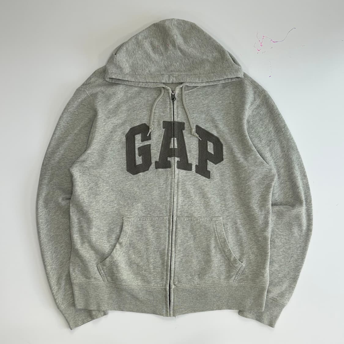 Gap 갭 애쉬브라운로고 그레이 후드집업 상품이미지3