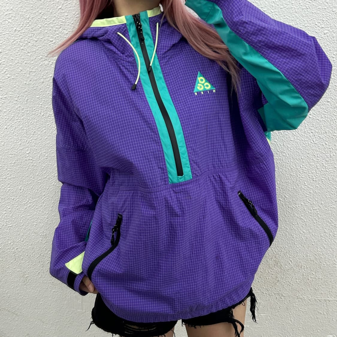 나이키 ACG 로고 퍼플 후드 바람막이 XL 상품이미지2