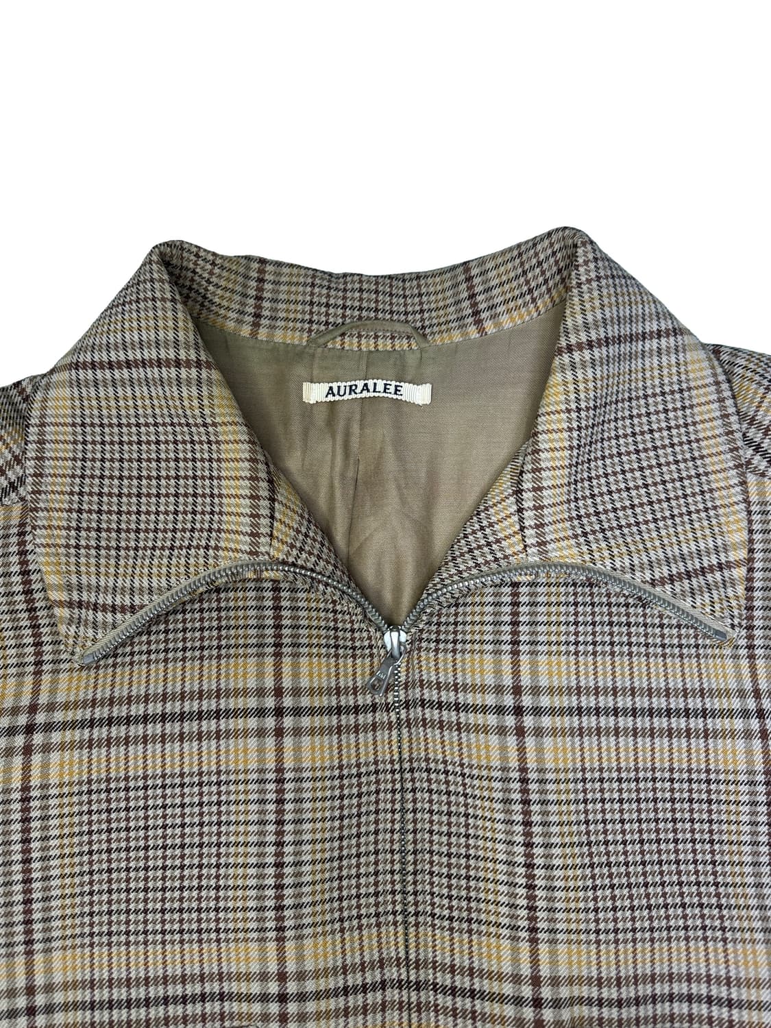 오라리 Auralee 울 서지 체크집업 블루종 5 상품이미지4