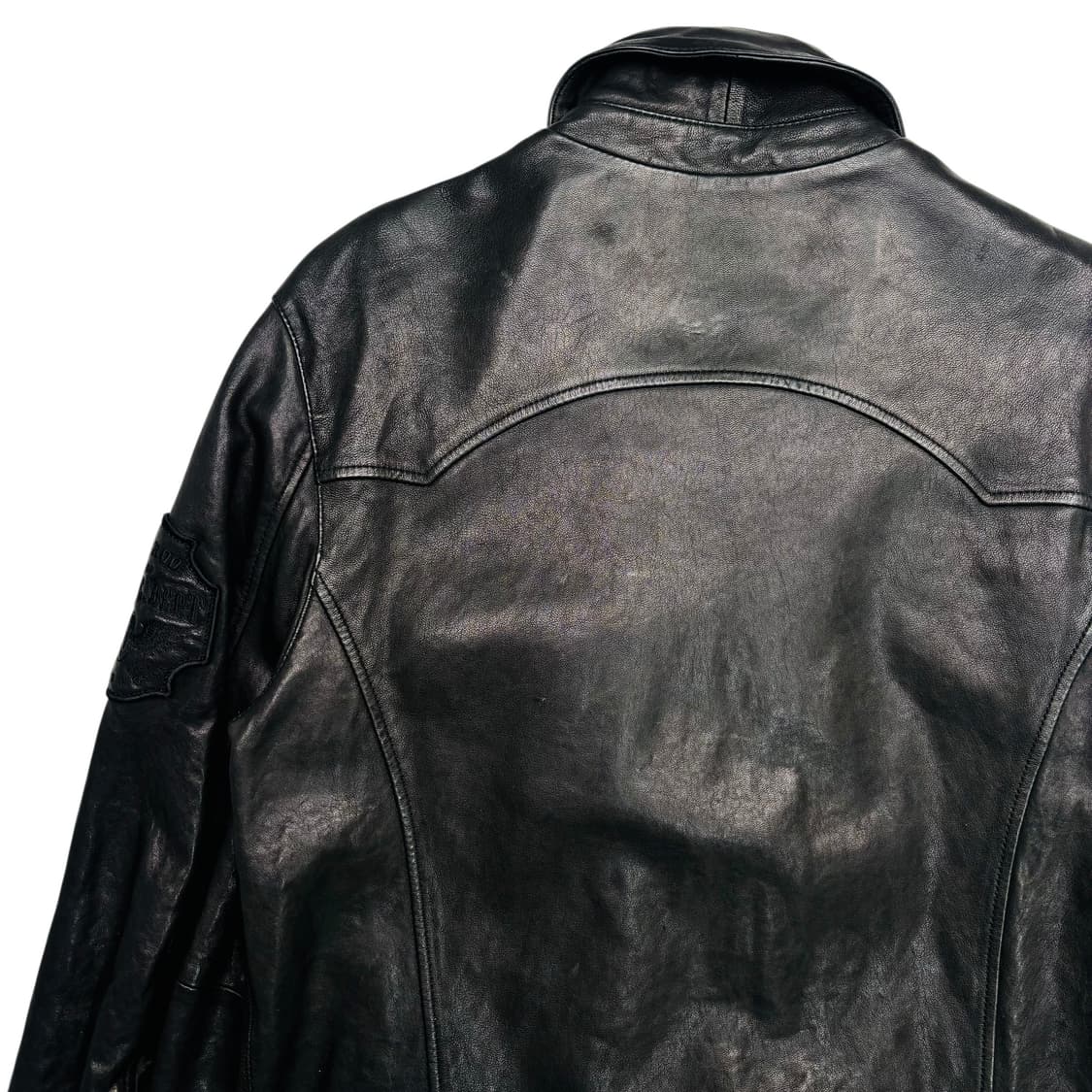 버커루 패치 로고 램스킨 레더 자켓 L 상품이미지5