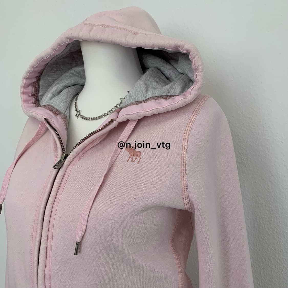 아베크롬비 핑크 연핑크 후드집업 상품이미지2