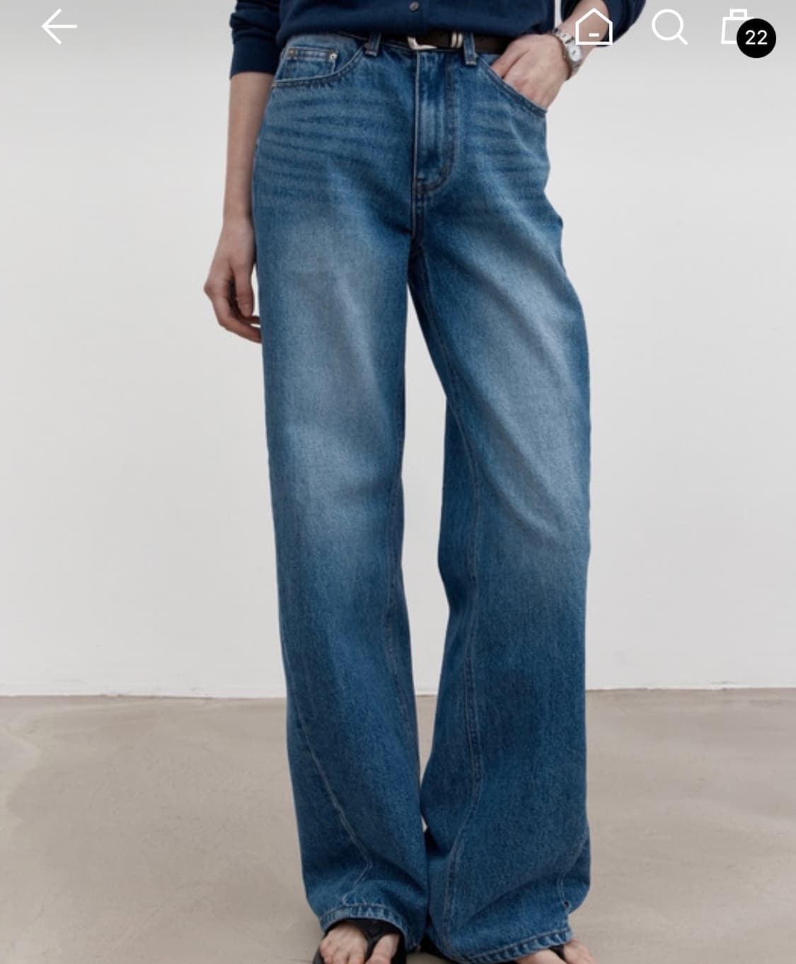 어스 US303 로우라이즈 와이드진 (중청) 상품이미지1