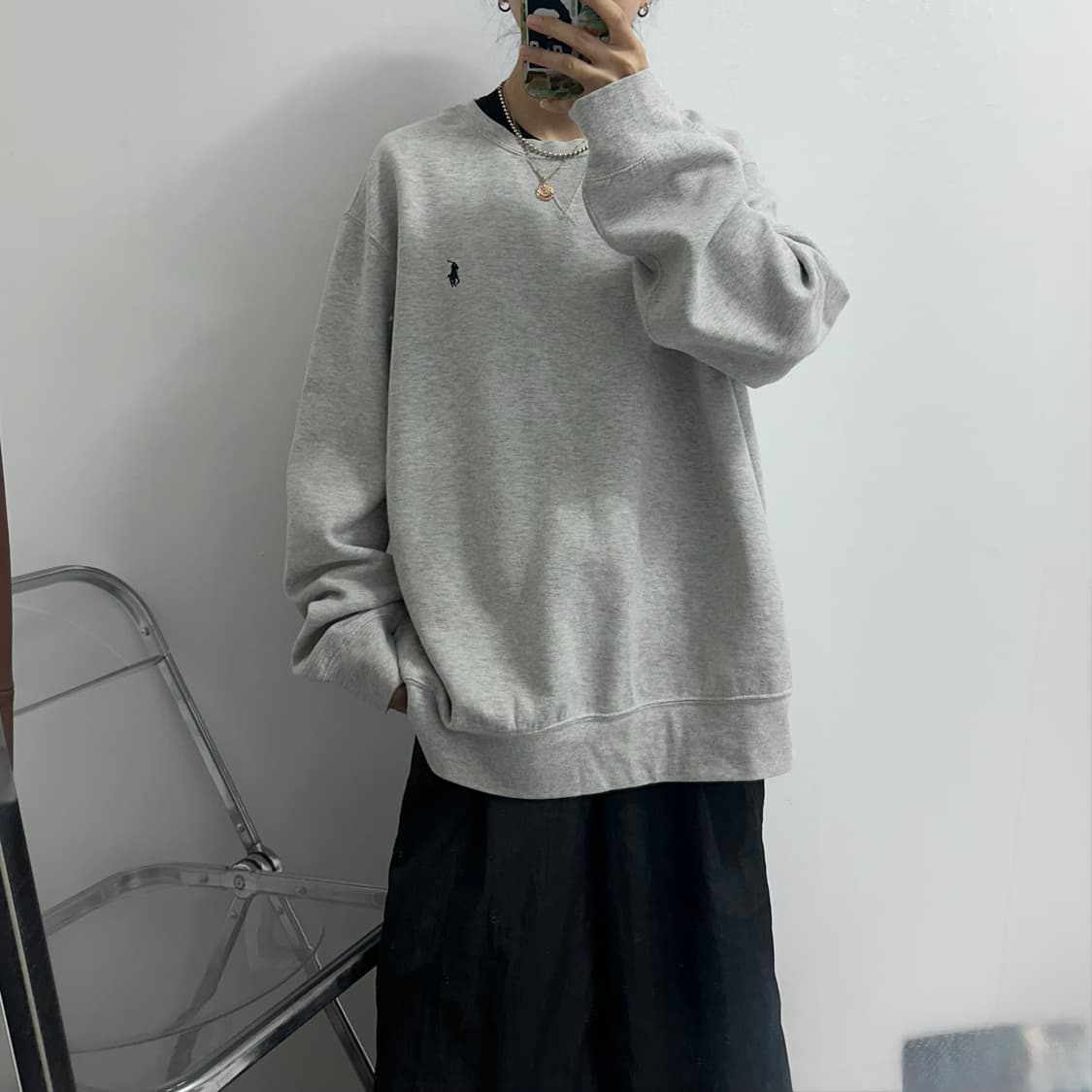 폴로랄프로렌 그레이 기모 맨투맨 상품이미지1