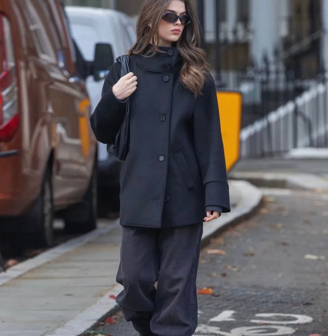 디망쉬 더블 하프코트 블랙 상품이미지1