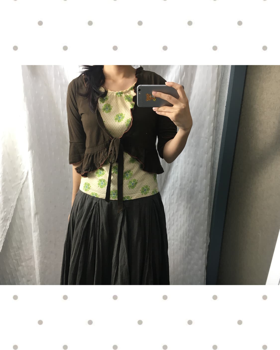 카키 브라운 볼레로 가디건 상품이미지2