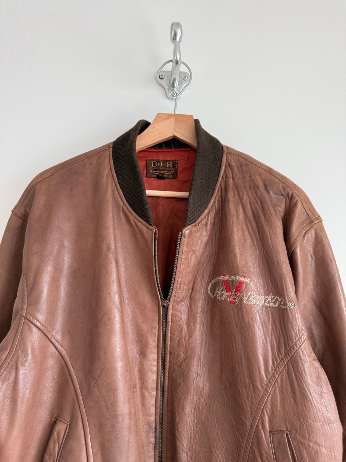 Pre owned 레더 스타디움 자켓 상품이미지3