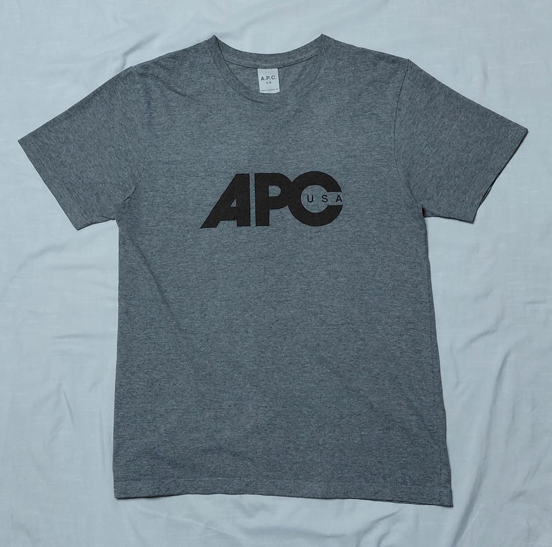 A.P.C. U.S. 로고 반팔 티셔츠 (멜란지 그레이 / S) 상품이미지1